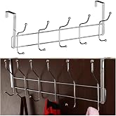 Orret Home 12-Piece Door Back Metal Hanger, American Door Back Hanger, Chrome Installed Behind the Door for Bathroom, Kitchen, Bedroom