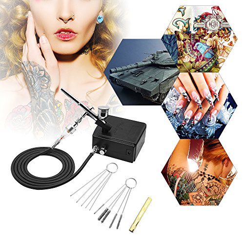 Cafego 100-250V Professionelle Gravity Double Action Airbrush Luft Kompressor Malerei Kit Kunst Tattoo Maniküre Handwerk Kuchen Spray Modell Bürste Air Tool Nail - 6