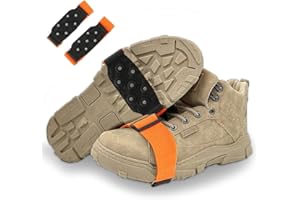 Aoreun Steigeisen Bergschuhe Mid-Sole Ice Cleats Steigeisen, Schuh Spikes Anti Rutsch, Steigeisen als Gleitschutz bei Glatteis, rutschfeste Eisspikes für Laufen, Schuhkrallen für EIS und Schnee