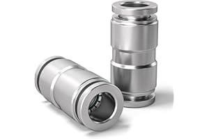 Bwintech 2 piezas 12mm recto empuje para conectar Fitttog neumático, 2 vías de liberación rápida Statoless PU aire Ltoe adaptador