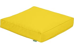 Gardenista Garden Large Slab Bean Bag Pouffe | Indoor Outdoor Water Resistant Chair Cushion | Durable & Comfy Lounger Beanbag Seat | Soft & Lightweight Patio Furniture Cushion (Yellow, 1)