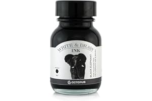 OCTOPUS FLUIDS Octopus Write and Draw Ink 347 Black Elephant Encre imperméable pour l'écriture et le dessin - Encre de calligraphie résistante à la lumière - Pour stylo plume - Noir - 50 ml