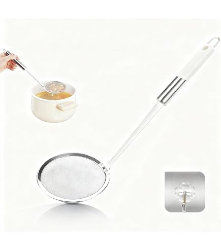 Écumoire Fine En Inox - Passoire à Mailles Pour Graisse, Mousse, Huile, Cuisine Pratique