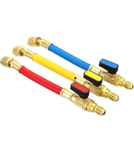 Set 3 Tubi Flessibili Ricarica Refrigerante - 1/4 SAE, 4.9ft, 800 PSI | Per AC Auto E HVAC - Foto 4