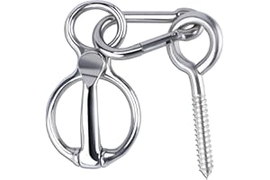 Savita 3 Pezzi Anello per Legare per Cavalli per Impieghi Pesanti, Anello per Legare in Acciaio Inossidabile Durevole per Cavalli con Golfare Accessori per Cavalli di Sicurezza a Sgancio Rapido