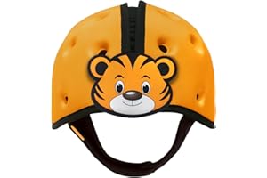 SafeheadBABY Casco di sicurezza per bambini pluripremiato per gattonare e camminare Caschi di protezione per la testa del bambino Traspiranti ed espandibili Arancio Tigre