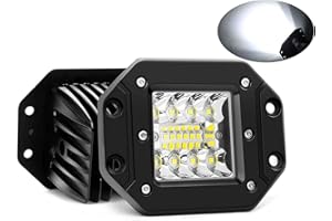 ‎SKYWORLD SKYWORLD Zusatzscheinwerfer, 2pcs 5 Zoll 13cm LED Arbeitslichtleiste Unterputz Flush Mount Spot LED Pods Würfel für Offroad ATV UTV UAZ 4x4 Auto Fahren Nebelscheinwerfer Auto 12V 24V