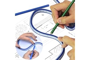 OLRWSLG 2 pieces flexible curve ruler Double-sided ruler Flexible measuring tool Plastic soft curve ruler for drawing drawings and clothing design (30 cm, 60 cm)