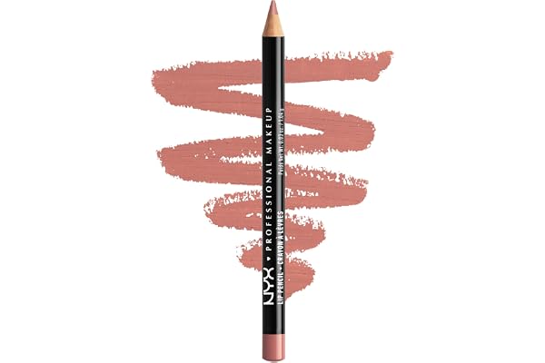 NYX PM Slim Lip Pencil Crayon Lèvres Nude Pink Longue Tenue | Formule crémeuse, Résiste aux bavures, Base parfaite rouge à lèvres, Fins et affûtés, S'applique sans effort