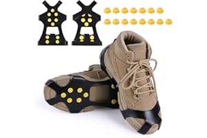 Flintronic Spikes für Schuhe Winter, Anti Rutsch Schuhkralle mit Edelstahl Spikes, Klampen Schuhe Spikes für Schuhe und Bergschuhe, für Wandern, EIS, Schnee