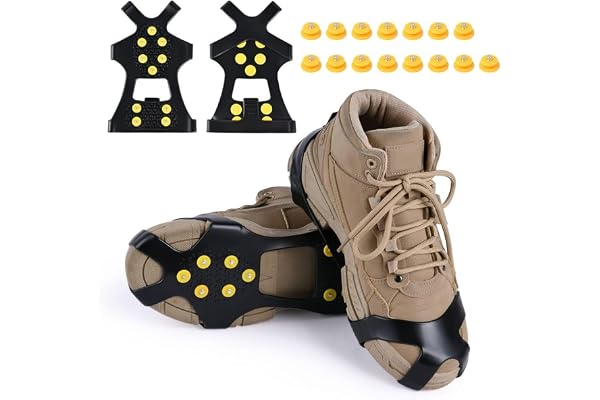 Flintronic Crampon à Neige Antidérapant, Crampons Universelles en Acier Inoxydable Crampons pour Chaussures Antidérapant, Crampons Antidérapants pour Crampons à Glace, Griffes à Crampon