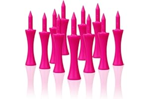 Debbery 100 Golf Tees Plastic, 57mm Pink Castle Tees Golf, Highly Visible Bright Colors Durable and Portable for Golfers to Practice