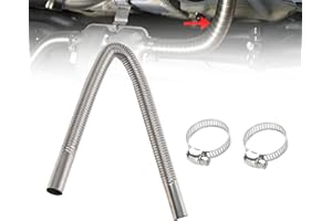 CJHZQYY Stainless Steel Exhaust Pipe with 2 Clamps, 200cm Car Parking Heater, Parking Air Heater Fuel Tank Diesel Gas Vent Hose, Flexible Tail Pipe Diesel Gas Vent Gas Exhaust Hose for Auto, D:2.5cm