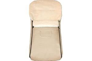 Baby-Joy Fußsack KAI XXL 120 cm filzfrei aus Lammwolle und Polyester für Kinderwagen, Buggy und Schlitten, Übergroßer Super-Wash Thermofußsack | Farbe: 08 Beige