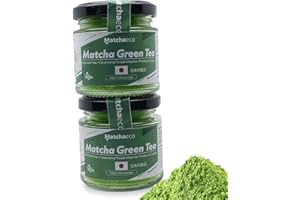 MOTORECO Matchaeco 2 x 50g [100g] Japanese Matcha Green Tea Powder | Stone Ground Ceremonial Grade From Japan | Pesticide-Free | Recyclable Jar | Vegan Baking Gift Ideas | latte