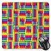 Produktbild BGLKCS Vintage Rainbow Mauspads Mouse Pad, Horizontal and Vertical Short Lines Vibrant Colored Mosaic Striped Pattern, Standard Size Rectangle Non-Slip Rubber Mousepad, Multicolor