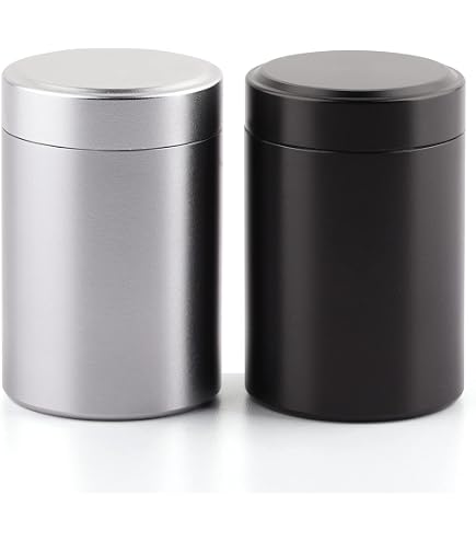 Boîte De Stockage Hermétique En Tôle Pour Thé Et Café - 14.5x8x8cm, Couvercle Scellé, Récipient Multifonction Pour Aliments Secs