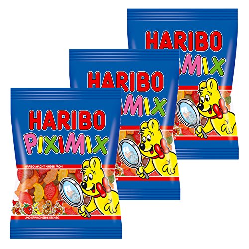 Haribo Piximix, 3er Pack, Gummibärchen, Weingummi, Fruchtgummi, Im Beutel, Tüte, 200 g