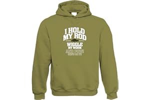 VECTORBOMB I Hold My Rod Mens Funny Fishing Hoodie - Carp Sea Fly Gift for Dad | Angling Fisherman Fishery Bait Line Bite Reel Rod | Humour Laughter Sarcasm Jokes Messing Comedy | Hobbies Him Birthday