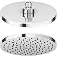 Taps2Traps® Chrome Round 200mm Overhead Shower Head with Anti-Limescale Nozzles + Swivel Joint