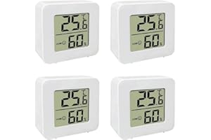 MOSLALO [Paquete de 4] Termómetro habitación para Interiores | Higrómetro Inteligente Digital LCD | Monitor Temperatura la casa | Medidor Humedad con Sensor de Alta precisión para hogar, guardería para bebés