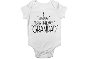 SHOPAGIFT Happy Birthday Grandad Cute Boys and Girls Baby Vest Bodysuit