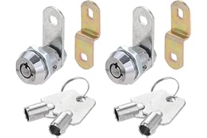 Dreld, 2 serrature tubolari a camme, cilindri da 5/8 pollici, con 4 chiavi, camma diritte e offset, con finitura cromata per cassetta postale, cassetti, armadi, camper, bancomat (17 mm, con chiave)