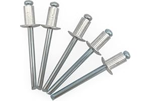 MARCOPOL 300 remaches ciegos 4,8 x 8 mm, cabeza de cúpula tipo abierto, DIN 7337, remache de aluminio y mandril de acero, remaches pop (300, 4,8 x 8 mm)