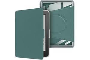 GIOPUEY Hülle für Tolino Shine Color/Shine 4/5, 360 Grad Drehbare Abnehmbares Magnetisches Design, Verstellbare Standabdeckung, Transparente Rückseite - Dark Green