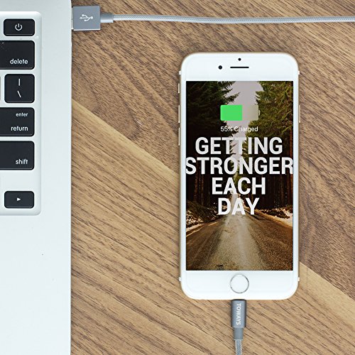 Toways Lightning Kabel 1.2m iPhone Nylon USB Ladekabel Datenkabel für iPhone 7 / 7 Plus / 5 / iPhone 6 / iPhone SE / 6 / 6 Plus / 6s / 6s Plus / 5 / 5c / 5s, iPad Pro Air Air 2 mini2 mini3 4th Gen, iPod Nano 7th Gen, DJI Mavic Pro Drone – Grau [Apple MFi zertifiziert] - 6