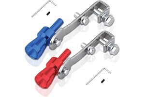 ERHUO Set di fischietti per auto Turbo Silenziatore blu e rosso,Silenziatore in alluminio auto turbo suono scarico tubo tubo tubo di scarico valvola simulatore dimensioni-S
