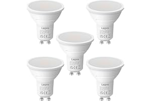Lepro GU10 LED Bulbs Warm White, 4.5W 345lm 2700K, Energy Saving GU10 LED Light Bulbs, 50W Halogen Spotlight Equivalent, 100° Beam Angle, Non Dimmable, Pack of 5