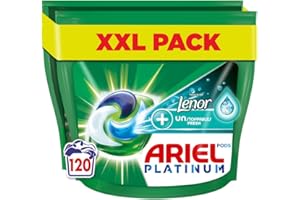 Ariel - Detersivo liquido per bucato in 1 capsule, 120 lavaggi (60 x 2) con Lenor inarrestabili