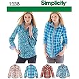 Simplicity 1538 Women's Button Up Shirt Sewing Patterns, Sizes 6-14