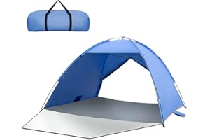 Tente de Plage pour 3-4 Personnes, HAOYAO Tente de Plage Anti UV Abris de Plage Tente de Camping de Plage Ultraléger Portable, pour Pique-Nique en Famille, Plage, Jardin, Camping, Pêche