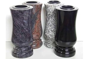 designgrab Vase funéraire en granit labrador Blue Pearl BP - Taille moyenne