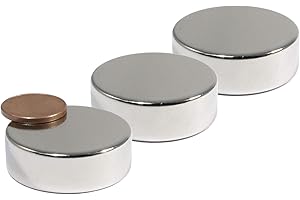 MAGNET-KAUF Lot de 3 disques magnétiques en néodyme - 30 x 10 mm - 22 kg - Très puissants - Diamètre : 30 mm - Aimants ronds en néodyme