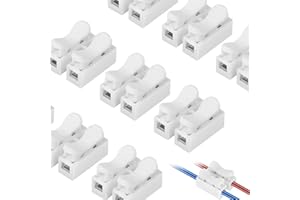 QXINQ 80 Pcs Electrical Connectors Block, Electrical Wire Connectors Push Fit, Electric Connectors for Wiring, Electric Cable Connector Clamp Terminal Block Quick Terminals Connector Block (White)