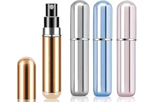 ChaneeHann 4PCS Perfume Atomiser, 5ML Refillable Perfume Spray Bottle, Portable Mini Spray Travel Bottle, Easy to Refill Empty Atomiser Bottle for Purse, Handbag, Pocket and Luggage