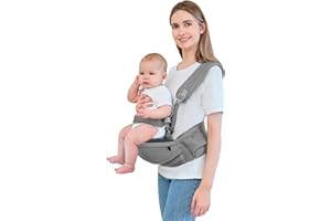 IULONEE Multifuncional Portabebé Asiento De Cadera Portabebés Ergonómico Portador De Bebé Hipseat Portador De Bebe Ergonomico Taburete De Cintura Portabebes Asiento De Cadera Para Bebé (Gris Oscuro)
