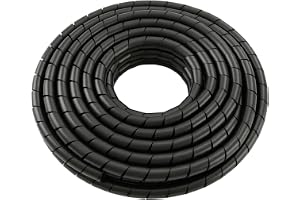 Lumonic spiralkabelrör svart 5m I 12mm spiralband för kablar med 9-65mm diameter I Flexibelt kabelrörsskydd för privata och i