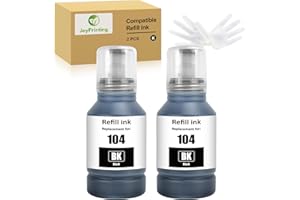 ‎JOYPRINTING JoyPrinting E104 Tinte Schwarz Kompatibel für Epson E104 Druckerpatronen Nachfülltinte Multipack für Ecotank ET-1810 ET-2710 ET‑2711 ET-2712 ET-2714 ET-2715 ET-2720 ET-2721 ET-2726 ET-2810, 2X 140ml