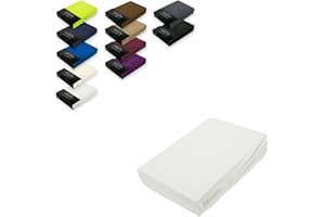 EXKLUSIV HEIMTEXTIL Frottee Spannbettlaken 180-200 x 200 cm 80% Baumwolle, 20% Polyester Öko - Tex Zertifiziert, Markenqualität, Matratzenhöhe bis 25 cm, Weiss