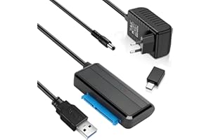 APKLVSR Adaptador SATA a USB, USB 3.0 para HDD y SSD de 2,5"/3,5", cable USB SATA, compatible con Windows, Mac y Linux, para copia de seguridad, transferencia de datos y medios