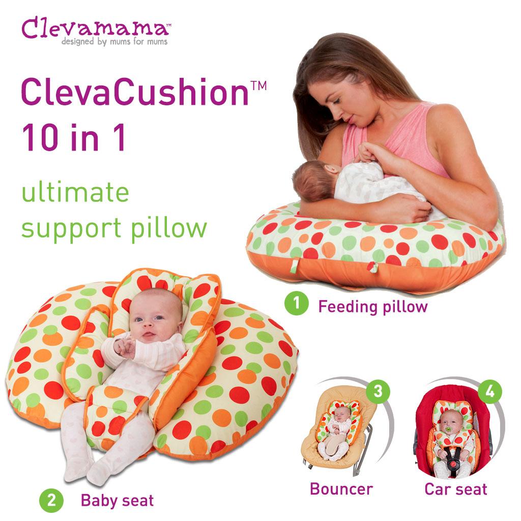 Clevamama Baby Feeding Nursing Pillow, Shoulder Harness ...