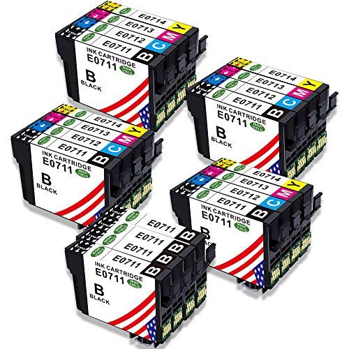 Toner Kingdom 20 (4 Set + 4 Negro) Compatible Epson T0711 T0712 T0713 T0714 T0715 cartuchos de tinta para su uso en Epson Stylus SX218 SX215 SX105 SX115 SX515W SX400 SX200 SX600FW SX610FW BX3450F D78 D92 D120 DX4000 DX4050 DX4400 DX4450 DX5000 DX5050 DX6000 DX6050 DX7000F DX7400 DX7450 DX8400 DX8450 DX9400F S20 S21 SX100 SX110 SX205 SX209 SX210 SX405 SX405WiFi SX410 SX415 SX510W BX600FW B40W BX300F BX310FN