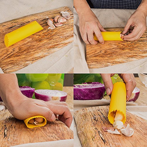 Zestkit Knoblauchpresse aus Edelstahl mit Silikon Knoblauchschäler, Spülmaschinenfest - 4
