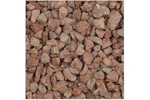 PEAK PAVING Red Granite Decorative Aggregates Slate Pebble Chippings Garden Gravel 20mm 20 Kg