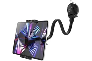 Oilcan Supporto Tablet Auto Flessibile, Porta Tablet Cruscotto Parabrezza a Collo Oca [Braccio Lungo 34cm], Staffa Ventosa Macchina per iPad Pro Air Mini, Galaxy, Lenovo, Fire, Cellulare 4-12,9"