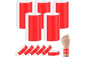 NACHLYNN 500 Stück Eintrittsbänder für Events Einlassbänder Festival Armbänder Freundschaftsarmbänder Kinder für Party Event(Rot)